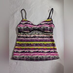 Nike Better World Tankini Swim Top, Size 10, Purple Yellow Black colors